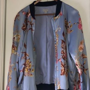 Blue Floral Bomber